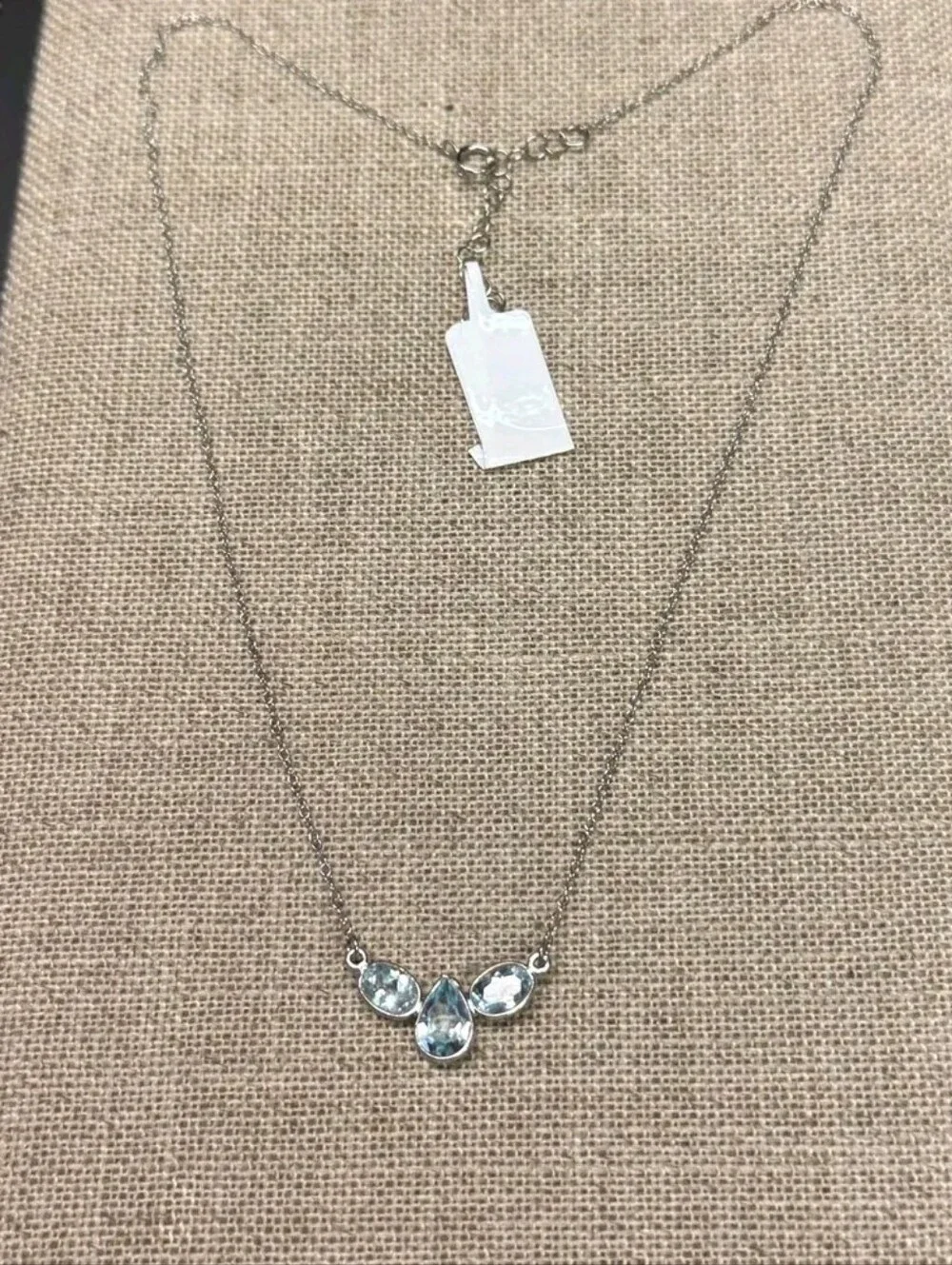 Sterling Silver 3.11 TCW Sky Blue Topaz Princess Necklace